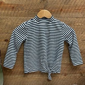Old Navy Girls’ Striped Mock Neck Long Sleeve Shirt Blue & White Size XS (5)